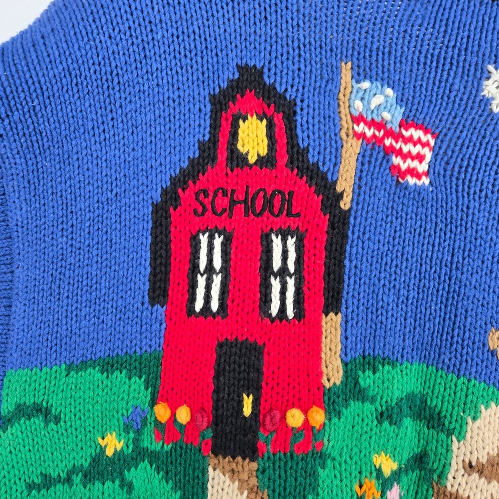 Vintage 90s Womens M Cardigan Sweater Teacher Back To School Kids Education - Picture 11 of 16